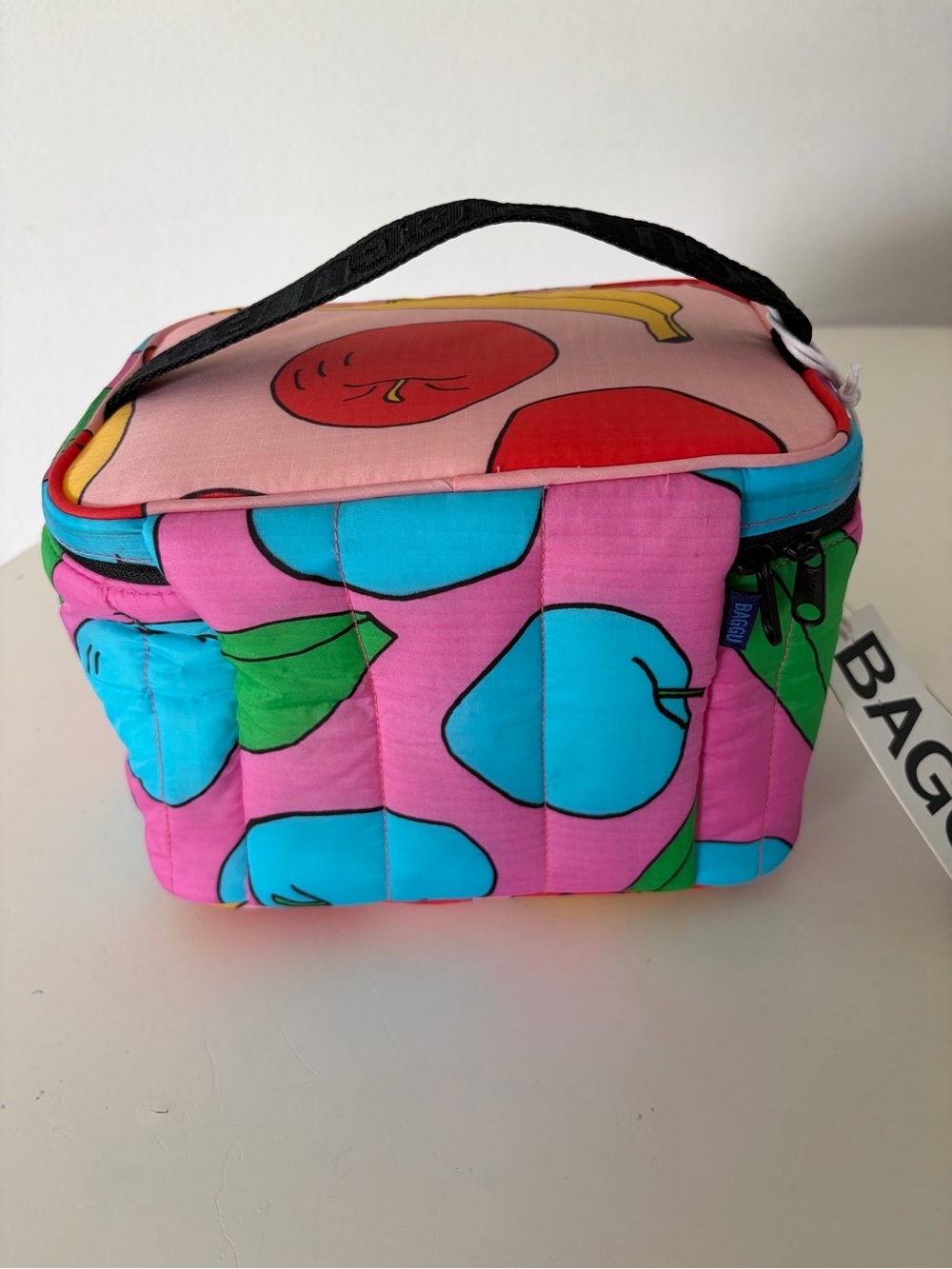 BAGGU Puffy Lunch Bag Apples & Bananas Mix Insulated Cooler NWT - Picture 7 of 12